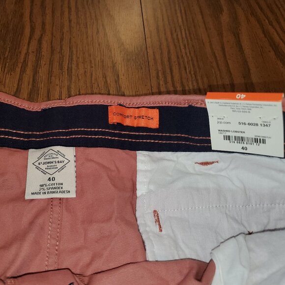 BNWT St. John's Bay Men's Washed Lobster Power Stretch Waistband Size 40 - Picture 7 of 10